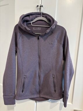 Under Armour Women’s Heather Purple Zip-Up Hooded Jacket. Size M